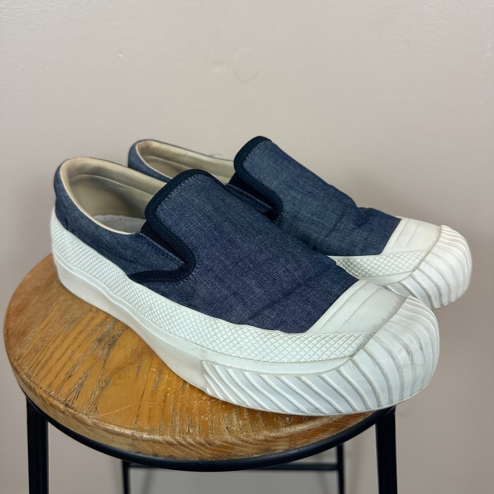 Stone Island Diemme Men Size 9.5 Shoes Blue White Chambray Slip On Sneakers Read